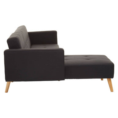 Black Linen Corner Sofas Bed Hagen | Hansa