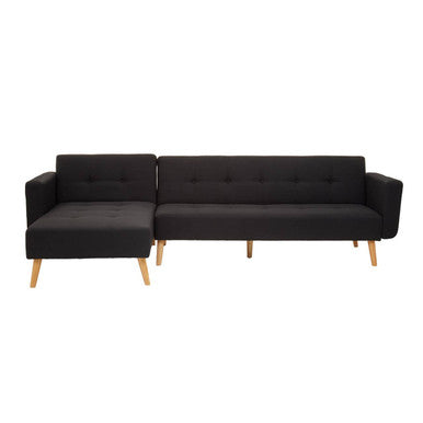 Black Linen Corner Sofas Bed Hagen | Hansa