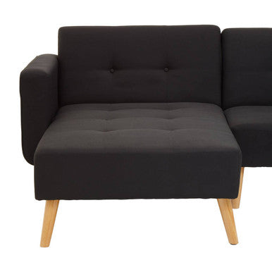 Black Linen Corner Sofas Bed Hagen | Hansa