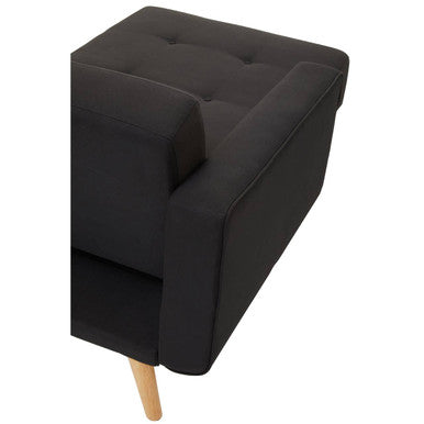 Black Linen Corner Sofas Bed Hagen | Hansa