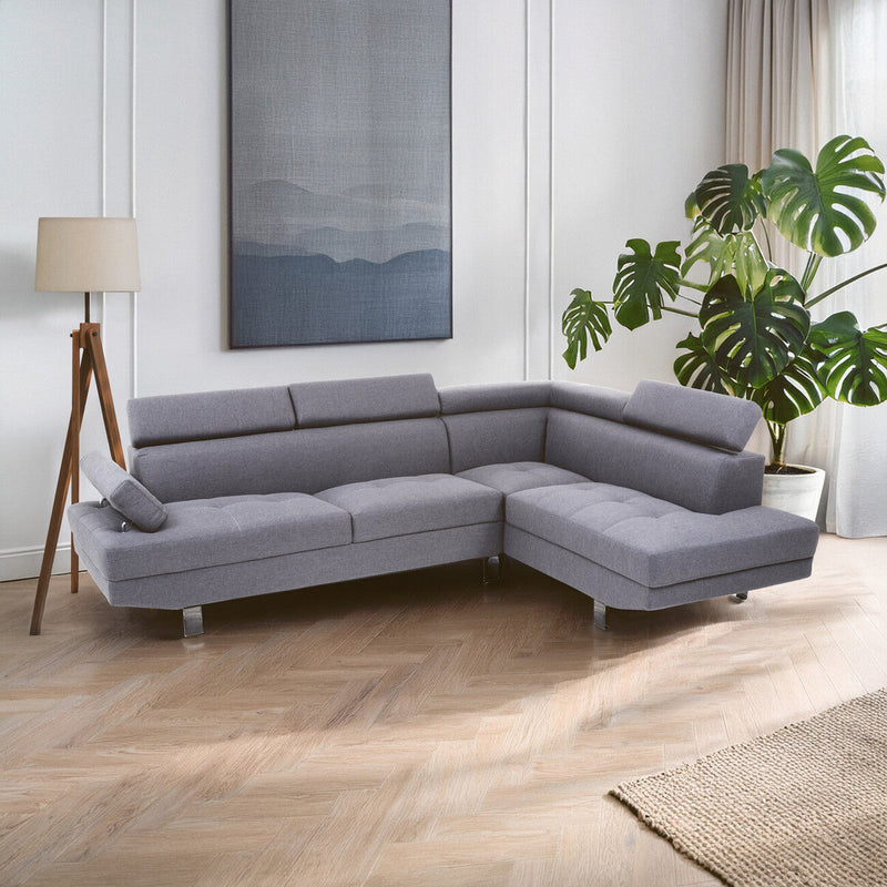 Grey Linen Corner Sofas | Hanover