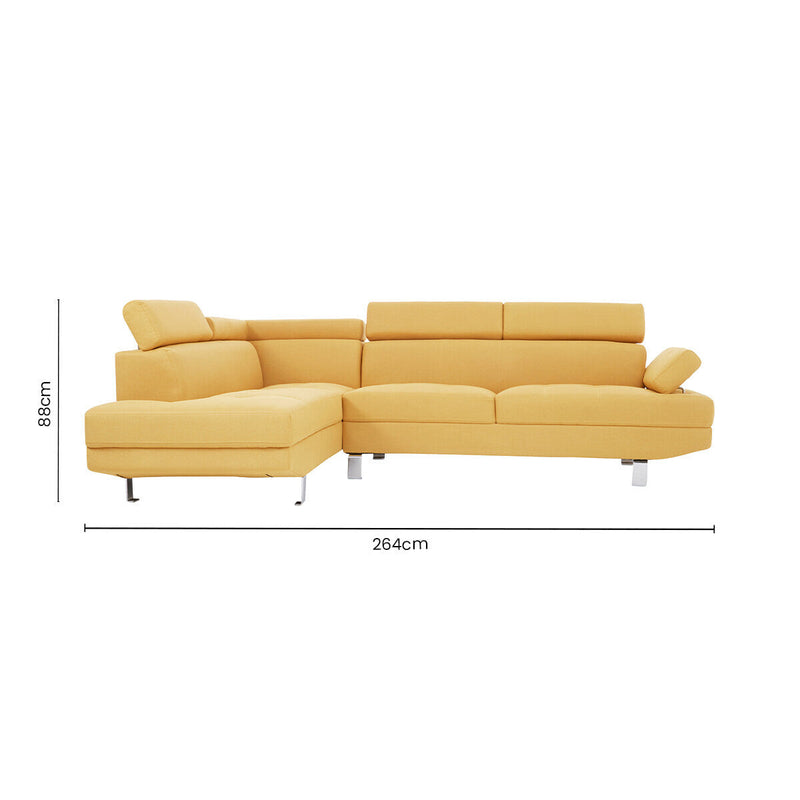Ochre Linen Corner Sofas | Hanover