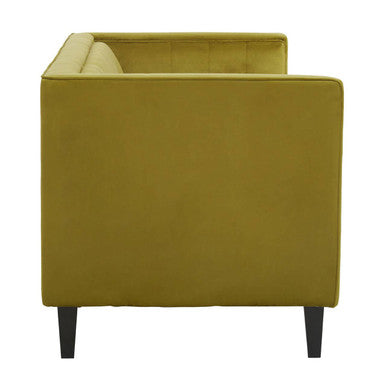 3 Seater Olive Velvet Sofa | Helia