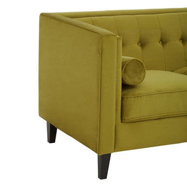 3 Seater Olive Velvet Sofa | Helia