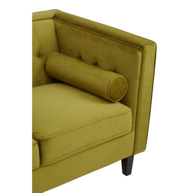 3 Seater Olive Velvet Sofa | Helia