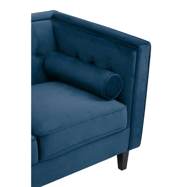 3 Seater Blue Velvet Sofa | Helia