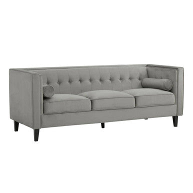 3 Seater Grey Velvet Sofa | Helia