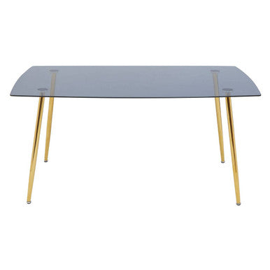 Smoked Glass Top and Slanted Legs Coffee Table with 6 Chairs Set | Wimslow