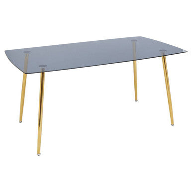 Smoked Glass Top and Slanted Legs Coffee Table with 6 Chairs Set | Wimslow