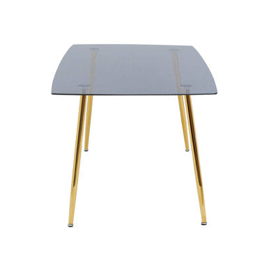 Smoked Glass Top and Slanted Legs Coffee Table with 6 Chairs Set | Wimslow