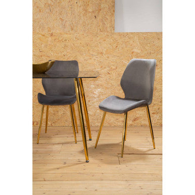 Smoked Glass Top and Slanted Legs Coffee Table with 6 Chairs Set | Wimslow