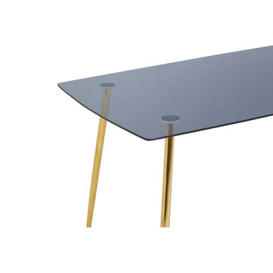 Smoked Glass Top and Slanted Legs Coffee Table with 6 Chairs Set | Wimslow