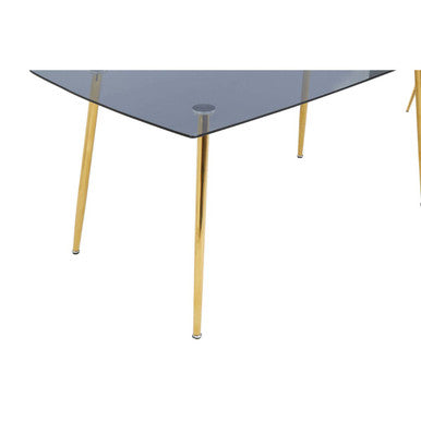 Smoked Glass Top and Slanted Legs Coffee Table with 6 Chairs Set | Wimslow