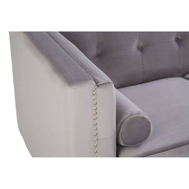 2 Seater Grey Velvet Sofa | Felisa