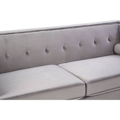 3 Seater Grey Velvet Sofa | Felisa