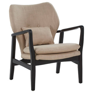 Beige Chair with Black Wooden Frame | Stockholm