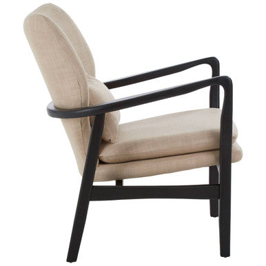 Beige Chair with Black Wooden Frame | Stockholm