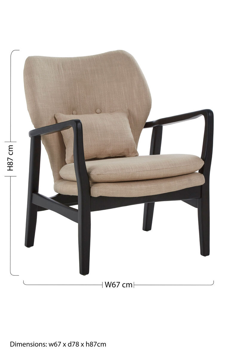 Beige Chair with Black Wooden Frame | Stockholm