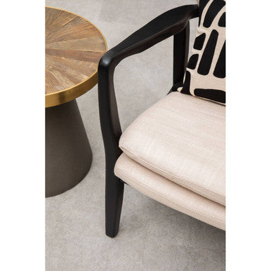 Beige Chair with Black Wooden Frame | Stockholm