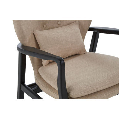 Beige Chair with Black Wooden Frame | Stockholm