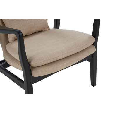Beige Chair with Black Wooden Frame | Stockholm