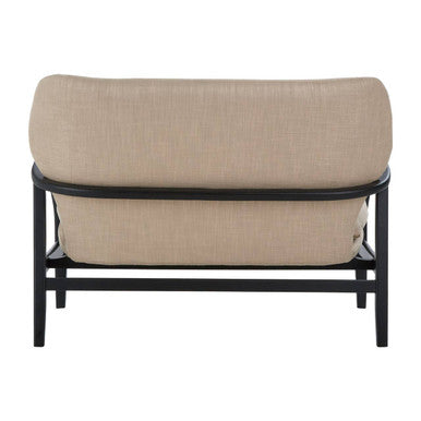 2 Seater Beige Sofa with Black Wood Frame | Stockholm