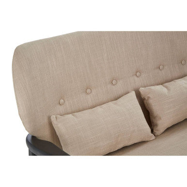 2 Seater Beige Sofa with Black Wood Frame | Stockholm