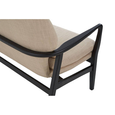2 Seater Beige Sofa with Black Wood Frame | Stockholm