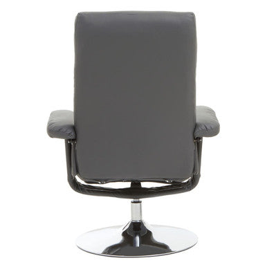 Grey Leather Effect Reclining Chair | Denton