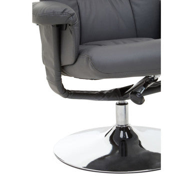 Grey Leather Effect Reclining Chair | Denton