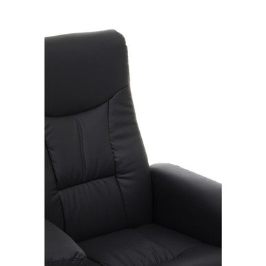 Black Leather Effect Reclining Chair | Denton