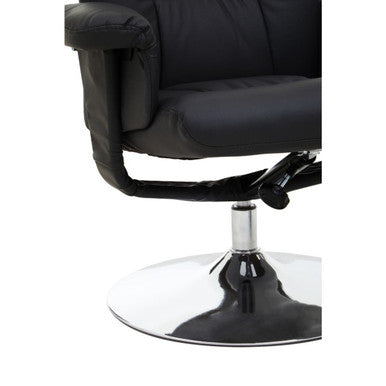 Black Leather Effect Reclining Chair | Denton