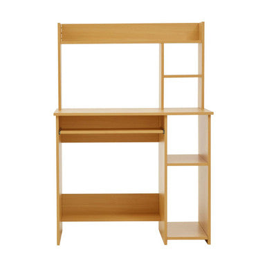 Natural Office Desk with Shelves | Bradbury