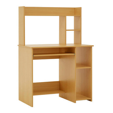 Natural Office Desk with Shelves | Bradbury