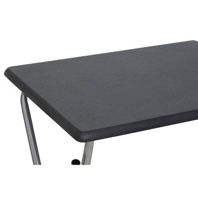 Black Wooden Top Folding Table with Silver Frame | Bernie