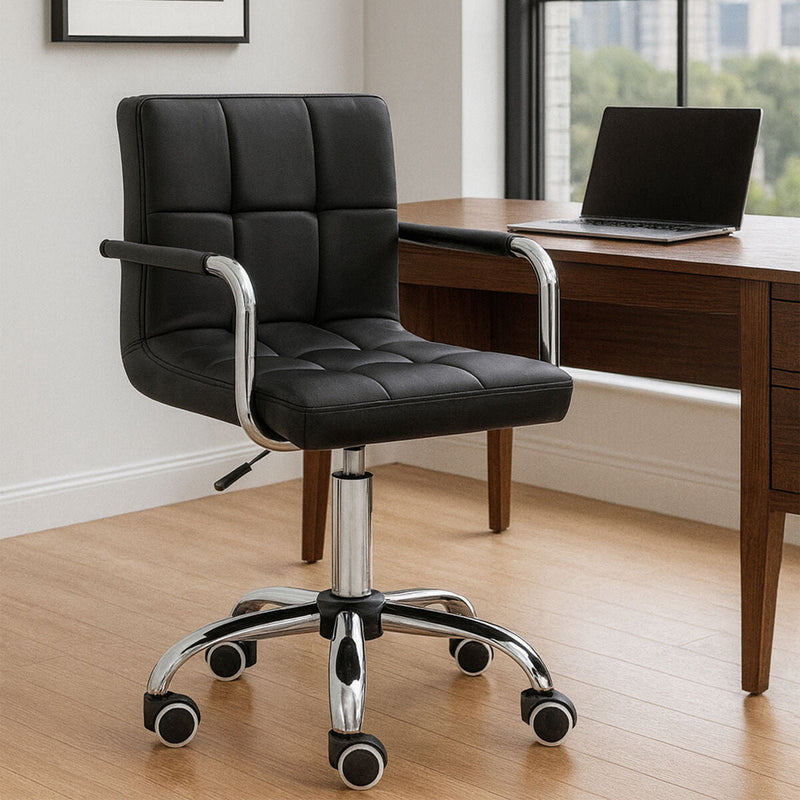 Black Home Office Chair with Swivel Base | Finn