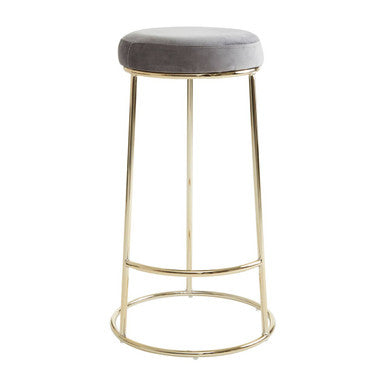 Grey Velvet Tall Bar Stool | Manhattan