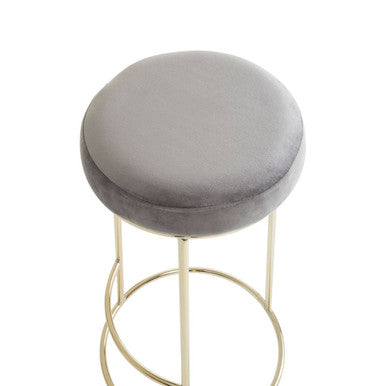 Grey Velvet Tall Bar Stool | Manhattan