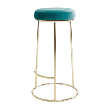 Green Velvet Tall Bar Stool | Manhattan