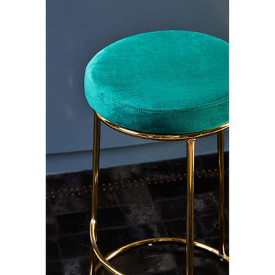 Green Velvet Tall Bar Stool | Manhattan
