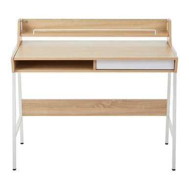 Natural Oak Veneer Effect One Drawer Desk | Bradbury