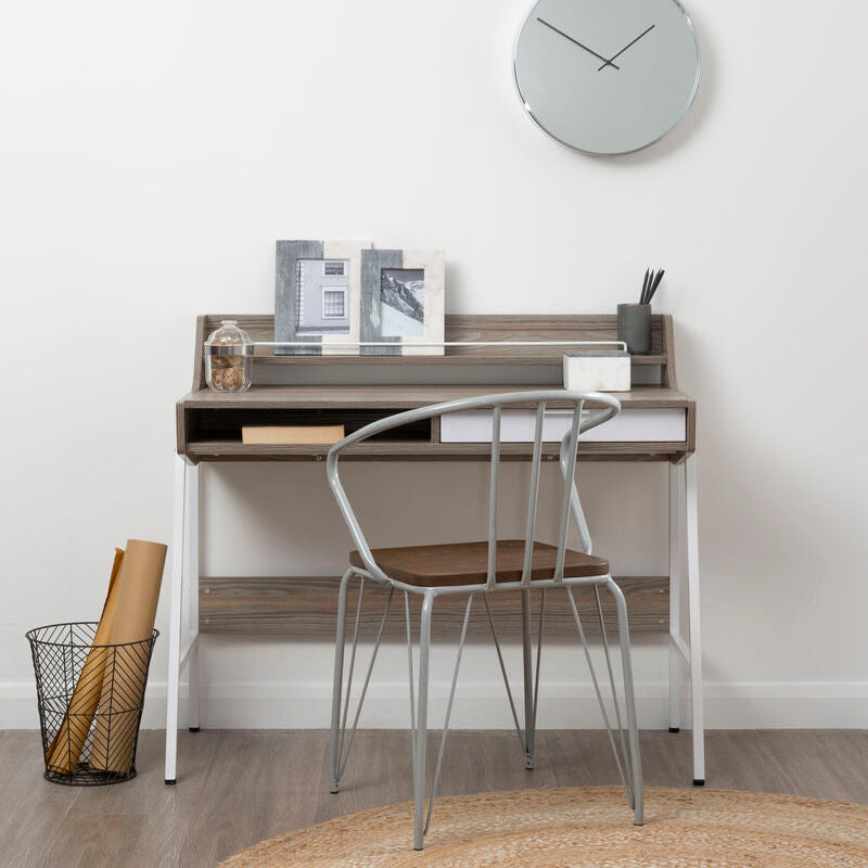 Light Oak Veneer Effect One Drawer Desk | Bradbury