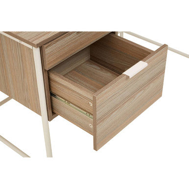 Light Oak Veneer Effect Desk with 2 Drawers | Bradbury