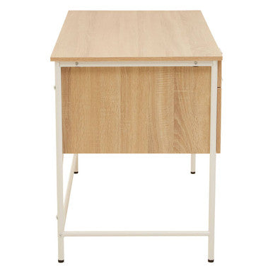 Natural Oak Veneer Desk with Drawers | Bradbury