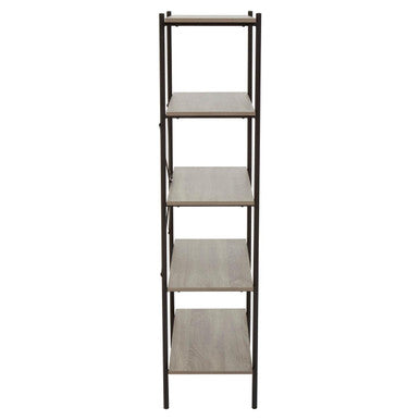 Five Tier Grey Oak Shelf Unit | Bradbury