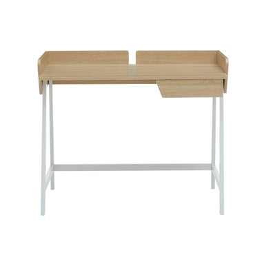 Natural Oak Veneer Effect Top One Drawer Desk | Bradbury