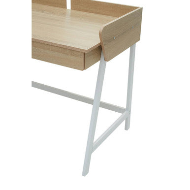 Natural Oak Veneer Effect Top One Drawer Desk | Bradbury
