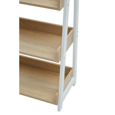 Five Tier Natural Oak Ladder Shelf Unit | Bradbury