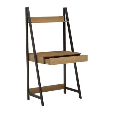 Natural Oak Effect Desk with Metal Frame | Bradbury