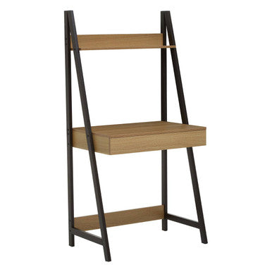 Natural Oak Effect Desk with Metal Frame | Bradbury